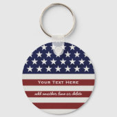 American USA Flag Patriotic July 4th Custom キーホルダー (裏面)