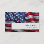 American USA Flag Patriotic Modern Professional 名刺 (正面)