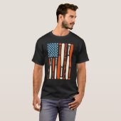 American USA Flag Softball Bat Softball Softball C Tシャツ (正面フル)