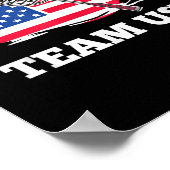 American Usa Team Shuttle Racket Badminton Player ポスター (角)