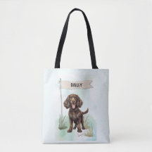 American Water Spaniel Watercolor Personalized Dog