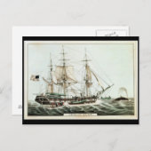 American Whaler、Nathaniel Currierによる彫刻 ポストカード (正面/裏面)