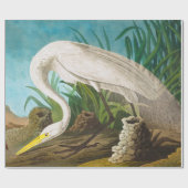 American White Heron by John James Audubon ラッピングペーパー (フラット)