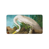 American White Heron by John James Audubon ラベル (正面)
