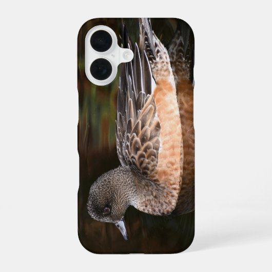 American Wigeon on Pond Wildlife写真 iPhone 16ケース (裏面)