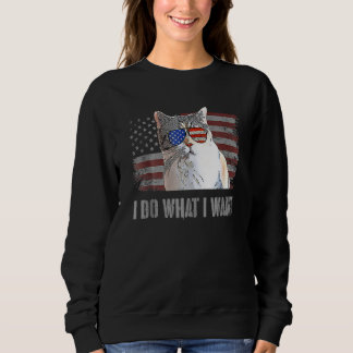 American Wirehair Cat I Do What I Want Retro Usa   スウェットシャツ