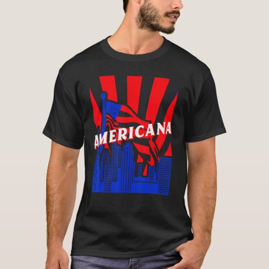 Americana, City, Flag, BJJ, Jiu-Jitsu, MMA, Fighti Tシャツ (正面)