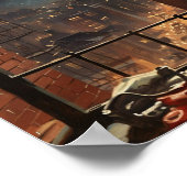 Americana Couple Watching Fireworks on New Year's ポスター (角)