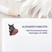 Americana Donkey Flag Illustration Return Address ラベル (インサイチュ)