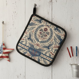 Americana Eagles Floral Stars & Stripes  ID1298 鍋敷き