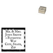 Americana Flag rustic return address ラバースタンプ (押印)