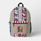 Americana Floral Camo Monogram Backpack プリントバックパック (正面)