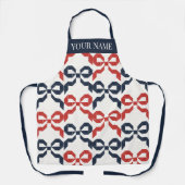 Americana Folk Art Bow Quilt Pattern エプロン (正面)