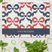 Americana Folk Art Bow Quilt Pattern キッチンタオル (折り畳み)