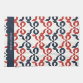 Americana Folk Art Bow Quilt Pattern キッチンタオル (横)