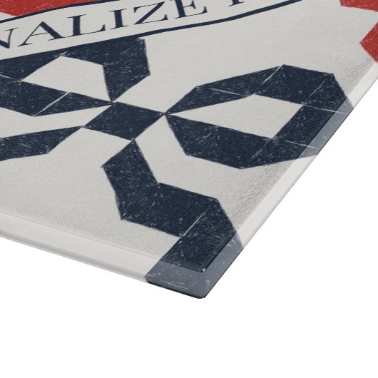 Americana Folk Art Bow Quilt Pattern Recipe カッティングボード (角)