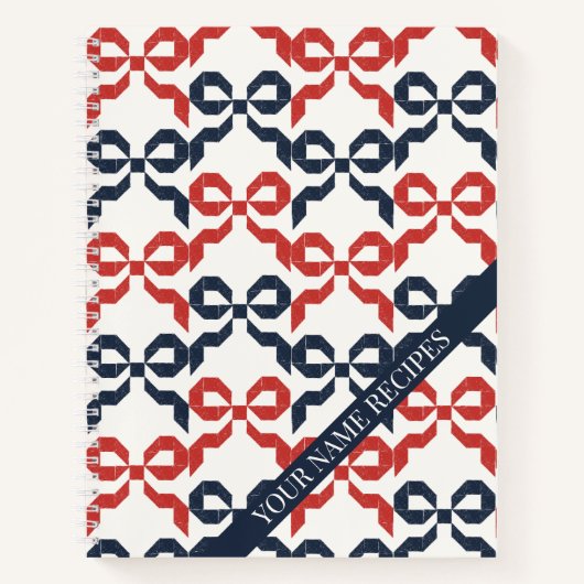 Americana Folk Art Bow Quilt Pattern Recipe ノートブック (正面)