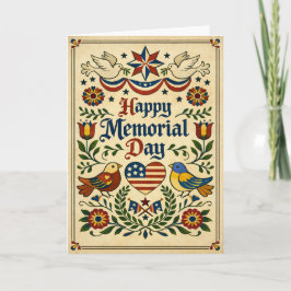 Americana Folk Art Memorial Day  カード