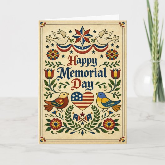 Americana Folk Art Memorial Day  カード (正面)