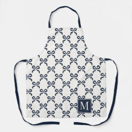 Americana Folk Art Navy Bow Quilt Pattern エプロン