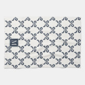 Americana Folk Art Navy Bow Quilt Pattern キッチンタオル (横)