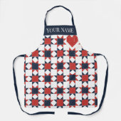 Americana Folk Art Star Quilt Pattern エプロン (正面)