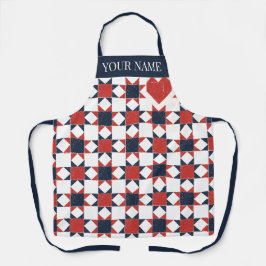 Americana Folk Art Star Quilt Pattern エプロン