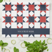 Americana Folk Art Star Quilt Pattern キッチンタオル (折り畳み)