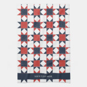 Americana Folk Art Star Quilt Pattern キッチンタオル (縦)