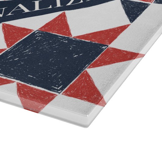 Americana Folk Art Star Quilt Pattern Recipe カッティングボード (角)