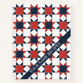 Americana Folk Art Star Quilt Pattern Recipe ノートブック