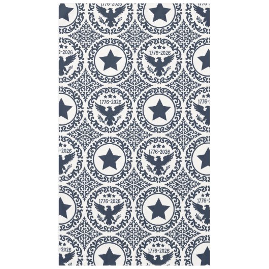 Americana Heritage Eagle Medallion (Navy Cream) テーブルクロス (正面)