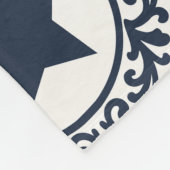 Americana Heritage Eagle Medallion (Navy Cream) フリースブランケット (角)