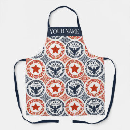 Americana Heritage Eagle Medallion -Navy Red Cream エプロン