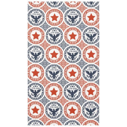 Americana Heritage Eagle Medallion -Navy Red Cream テーブルクロス (正面)