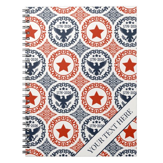 Americana Heritage Eagle Medallion -Navy Red Cream ノートブック (正面)