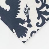 Americana Heritage Eagle Medallion -Navy Red Cream フリースブランケット (角)