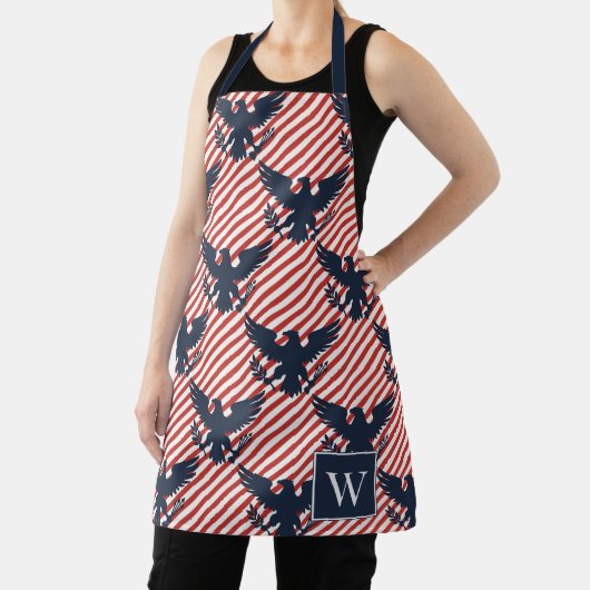 Americana Heritage Eagle Stripe Monogram エプロン (インサイチュ)