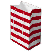 Americana Red And White Stripes ミディアムペーパーバッグ (正面アングル)