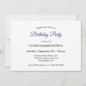 Americana Red Blue Glitter Drip Birthday 招待状 (裏面)