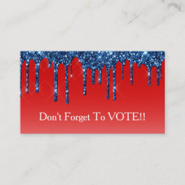Americana Red Blue Glitter Drip Vote Reminder 名刺
