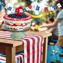 Americana Red White Blue Stars And Stripes ショートテーブルランナー