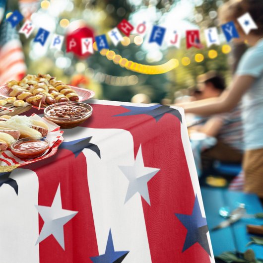 Americana Red White Blue Stars And Stripes テーブルクロス