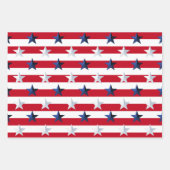 Americana Red White Blue Stars And Stripes ラッピングペーパーシート (正面)