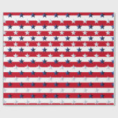 Americana Red White Blue Stars And Stripes ラッピングペーパー (フラット)