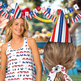 Americana Red White Blue Stars & Stripes パーティーハット
