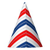 Americana Red White Blue Stars & Stripes パーティーハット (裏面)