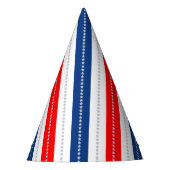 Americana Red White Blue Stars & Stripes パーティーハット (正面)