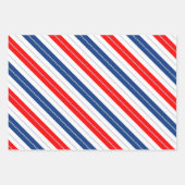 Americana Red White Blue Stars & Stripes ラッピングペーパーシート (正面2)