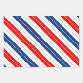 Americana Red White Blue Stars & Stripes ラッピングペーパーシート (正面)